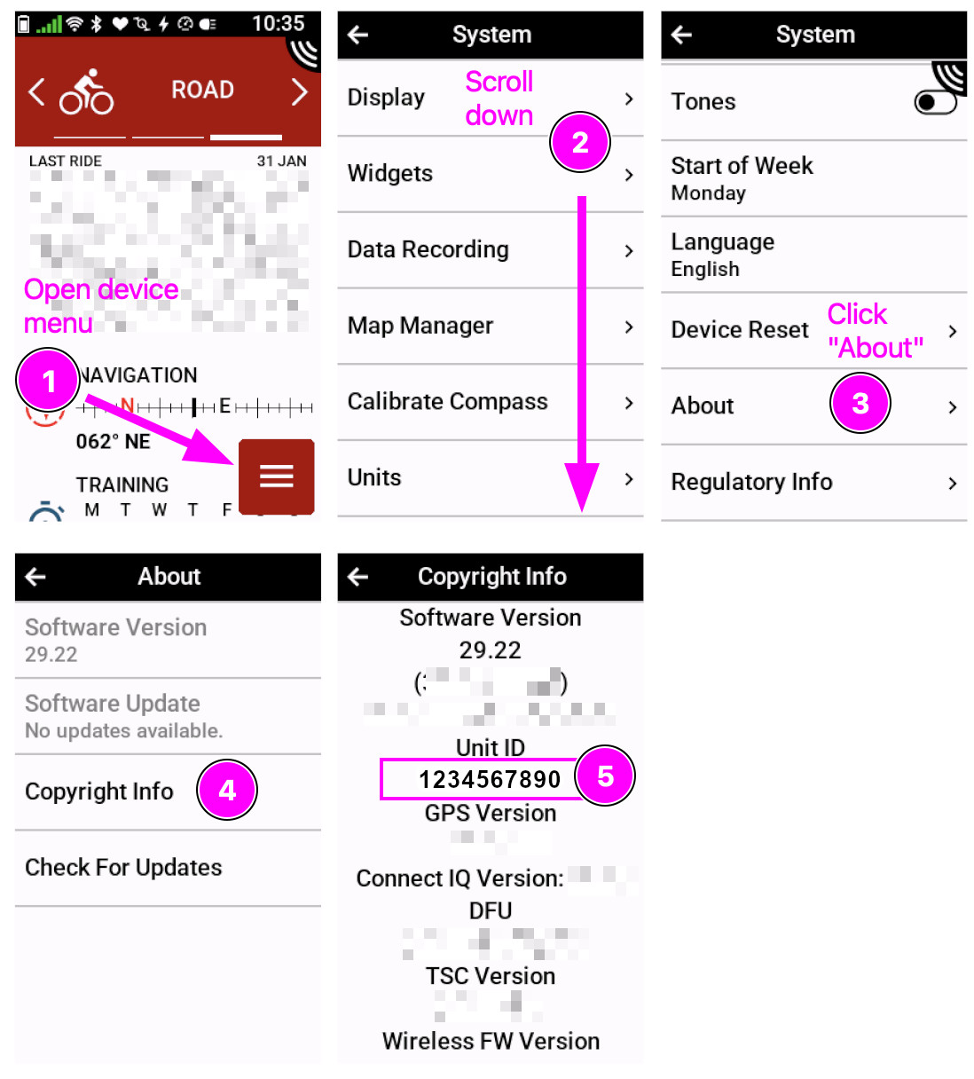 Finding Unit ID on Garmin Device
